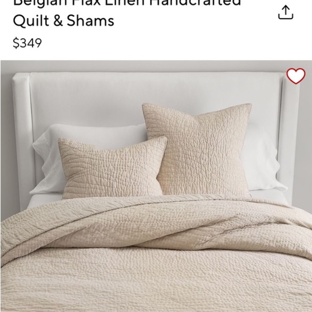 Pottery barn Belgian flax linen quilt (no shams) king, rosewood